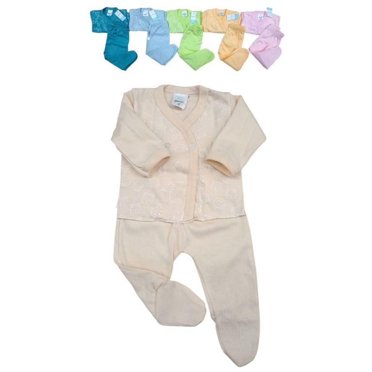 Batita y medio osito estampa trazos dulces.Gamise