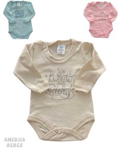 Body manga larga estampas frases. Gamise