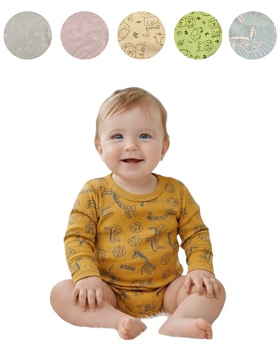 BODY BEBE MANGA LARGA ESTAMPADO GAMISE