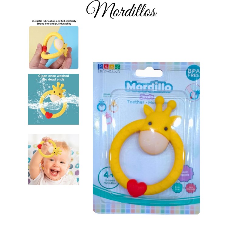 MORDILLO JIRAFA REDONDO SILICONA PREMIUM. BABUY INNOVATION