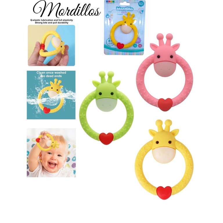 MORDILLO JIRAFA REDONDO SILICONA PREMIUM. BABUY INNOVATION