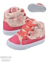 A189 CORAL BOTITA ACORDONADA ESTAMPADA FLORESPARA NENA HEYDAY