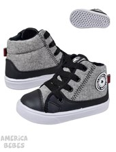 A 191 NEGRO BOTITA LISA COMBINADA ACORDONADA HEYDAY
