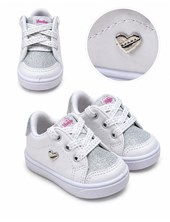 A241 BLANCO ZAPATILLAS ACORDONADAS CON BRILLO. HEYDAY