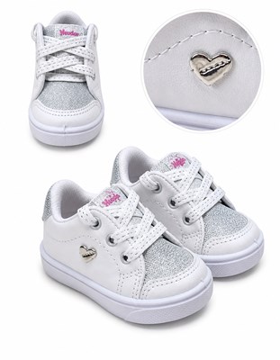 A241 BLANCO ZAPATILLAS ACORDONADAS CON BRILLO. HEYDAY