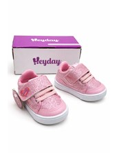 Articulo 242 rosa zapatilla de beba con abrojo estampado corazon.Heyday