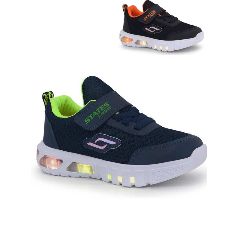 Zapatillas CON LUZ deportivas con cordon abrojo. heyday