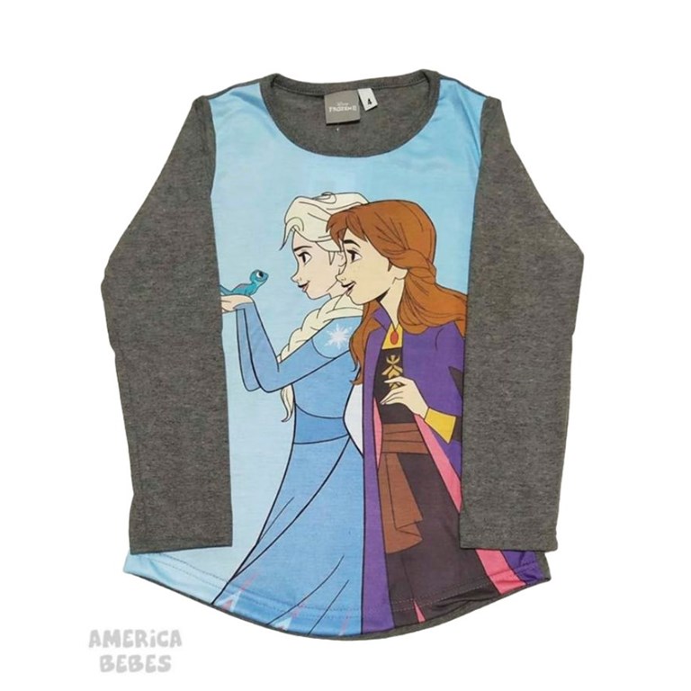 REMERA MANGA LARGA NENA SUBLIMADA FROZEN DISNEY