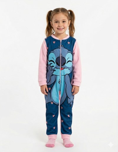 ENTERITO PARA NENA EN MICROPOLAR STITCH . DISNEY