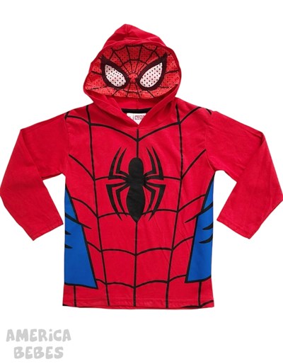 REMERA MANGA LARGA CON MASCARA SPIDERMAN NENE ROLFY