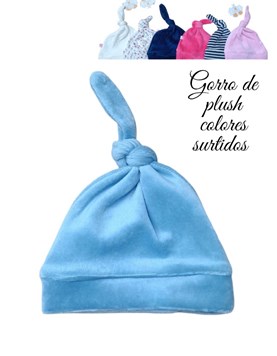 Gorrito con nudo bebe Plush. Colores surtidos. Baby Skin.