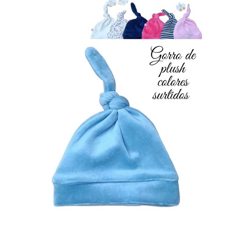 Gorrito con nudo bebe Plush. Colores surtidos. Baby Skin.