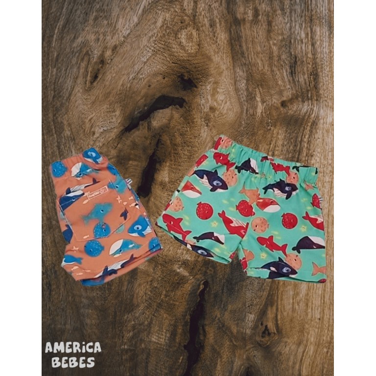 SHORT DE BAÑO PARA BEBES ESTAMPADO PECES SKIN