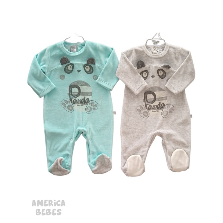 ENTERITO PLUSH CON PANDA  Y OREJITAS BABY SKIN