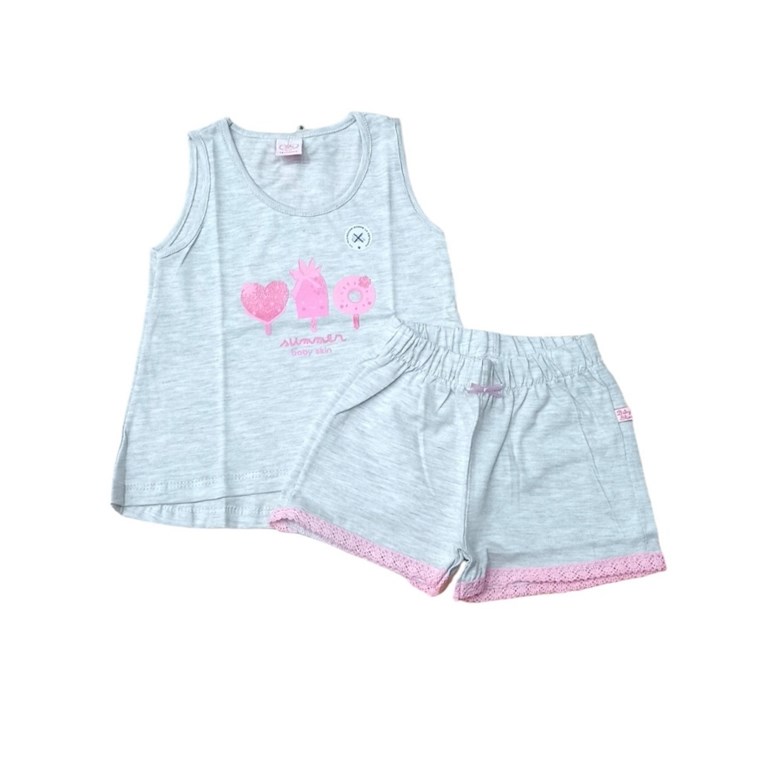 CONJUNTO BEBA MUSCULOSA ESTAMPA HELADO Y+ SHORT. SKIN