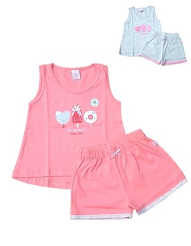 CONJUNTO BEBA MUSCULOSA ESTAMPA HELADO Y+ SHORT. SKIN