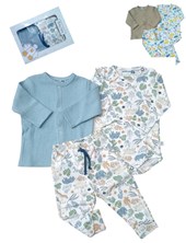 SET 3 PIEZAS ALGODON MANGA LARGA SAQUITO BODY Y PANTALON BABY SKIN