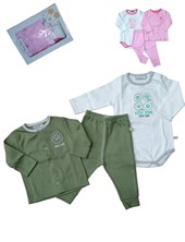 SET 3 PIEZAS DE ALGODON SAQUITO BODY Y PANTALON BABY SKIN