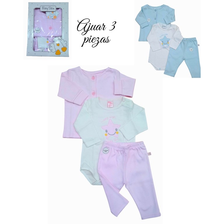 SET 3 PZS ALGODON SAQUITO BODY PANTALON. SKIN
