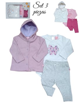 SET 3 PSZ SAQUITO CON CAPUCHA BODY Y CALZA. SKIN