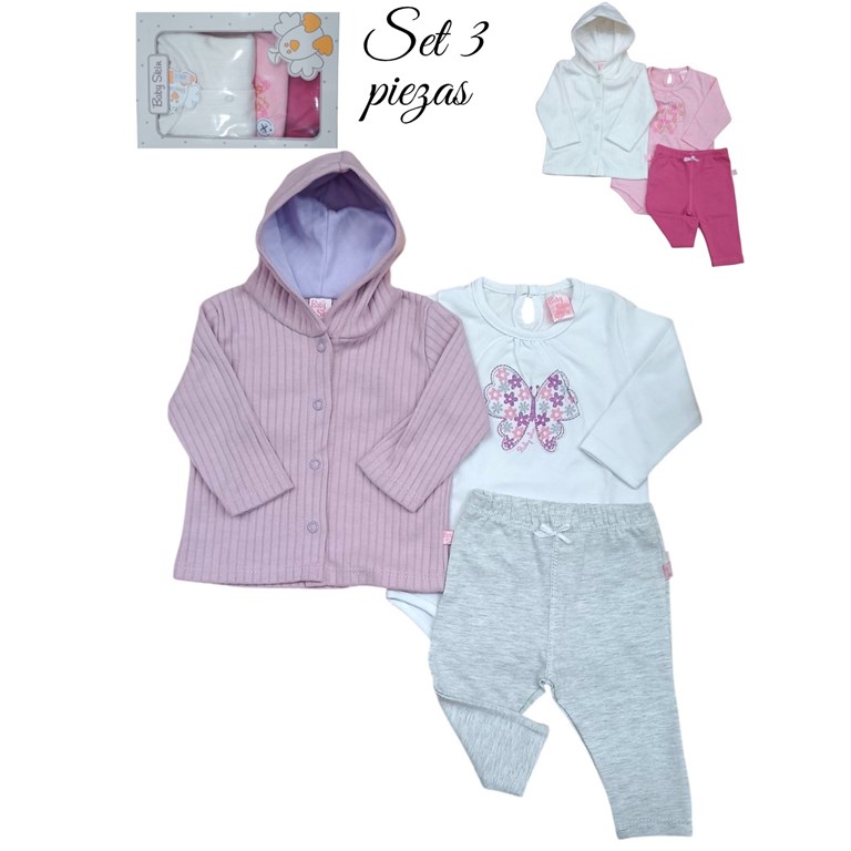 SET 3 PSZ SAQUITO CON CAPUCHA BODY Y CALZA. SKIN