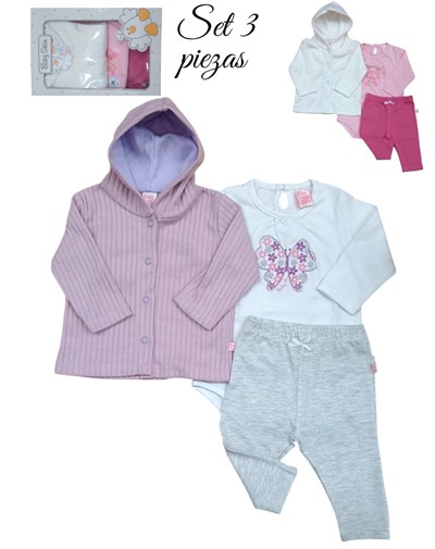 SET 3 PSZ SAQUITO CON CAPUCHA BODY Y CALZA. SKIN