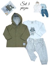 SET 3 PZS SAQUITO CON CAPUCHA BODY Y PANTALON. SKIN