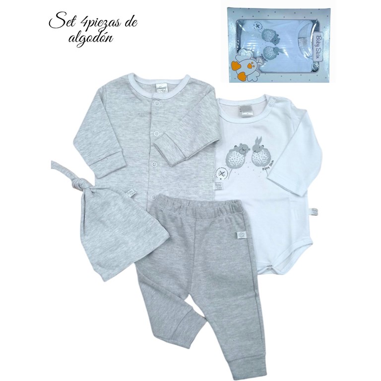 SET 4 PZS SAQUITO BODY PANTALON Y GORRO. SKIN
