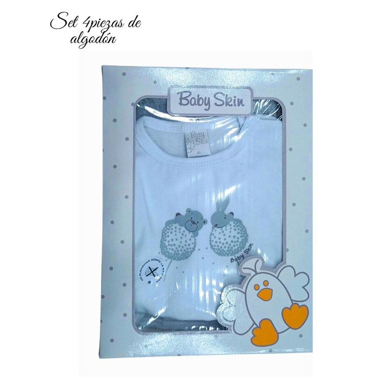 SET 4 PZS SAQUITO BODY PANTALON Y GORRO. SKIN