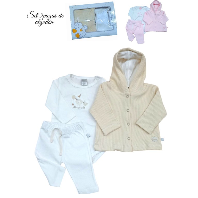 SETB 3 PZS SAQUITO CON CAPUCHA BODY Y PANTALON. SKIN