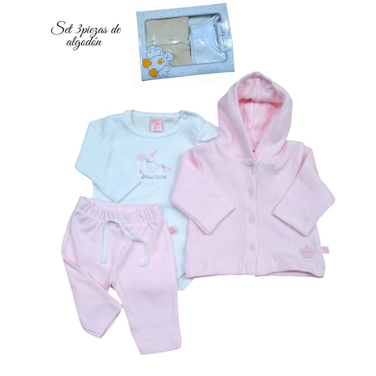 SETB 3 PZS SAQUITO CON CAPUCHA BODY Y PANTALON. SKIN