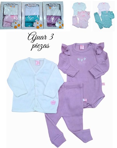 SET DE 3 PIEZAS CARDIGAN BODY Y PANTALON. SKIN