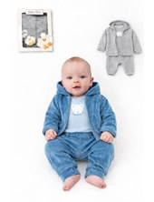 Set 3 piezas de plush saquito body y pantalon.Baby skin