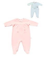 Enterito de plush con recorte bordado de flores.Skin