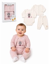 Set 3p algodon beba saquito,body,pantalon.Skin