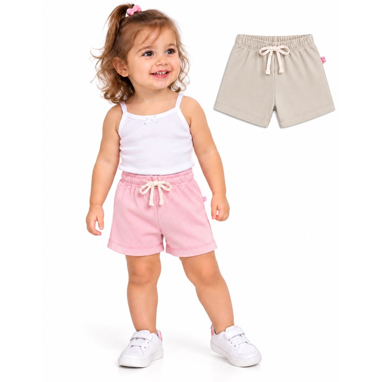 SHORT BEBA ALGODON CON CORDON. BABY SKIN