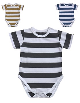 Body rayado para bebe varon elastizado. pilim