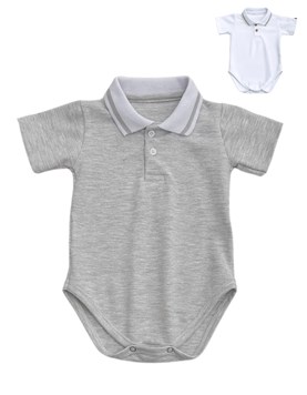 BODY CHOMBA PARA BEBE PIQUE ELASTIZADO CON CUELLO COMBINADO PILIM