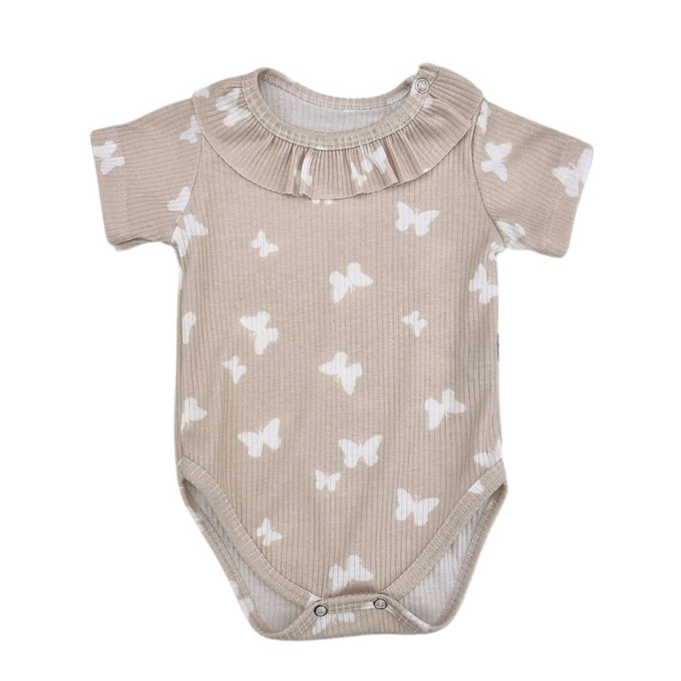 BODY MANGA CORTA PARA BEBA EN MORLEY ESTAMPADO PAJARITOS O BAMBI PILIM