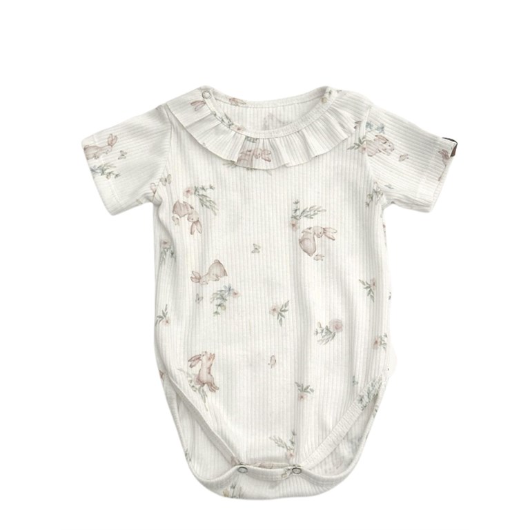 BODY MANGA CORTA PARA BEBA EN MORLEY ESTAMPADO PAJARITOS O BAMBI PILIM