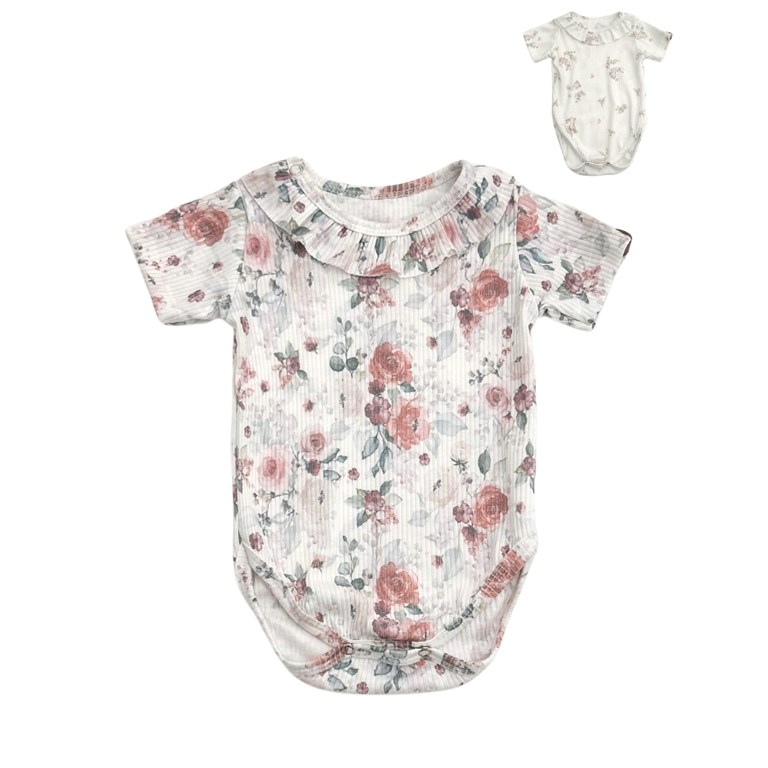 BODY MANGA CORTA PARA BEBA EN MORLEY ESTAMPADO PAJARITOS O BAMBI PILIM