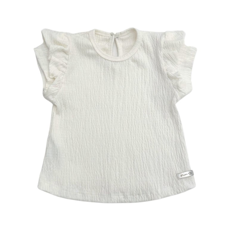 Remera con volado de bambula elastizada para beba. pilim