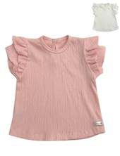 Remera con volado de bambula elastizada para beba. pilim