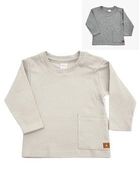 Remeras con bolsillos canale fino para bebe.Pilim