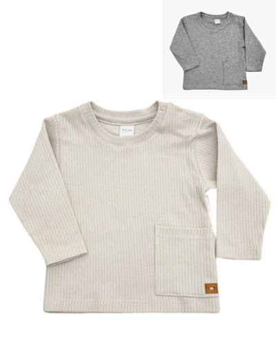 Remeras con bolsillos canale fino para bebe.Pilim