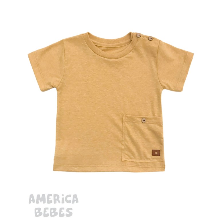 Remera bebe varon con cuello mao manga corta. pilim