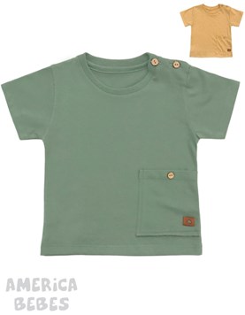 Remera bebe varon con cuello mao manga corta. pilim