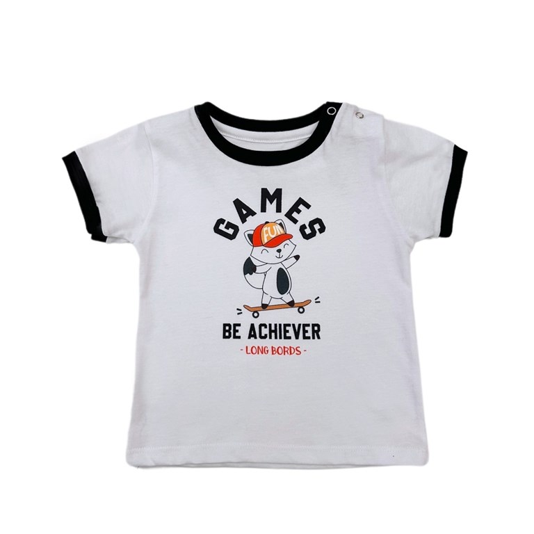 Remera volado con estampa de algodon. Colores surtidos. Pilim