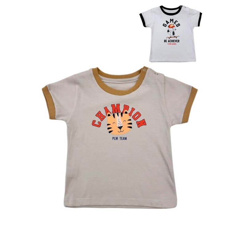 Remera volado con estampa de algodon. Colores surtidos. Pilim