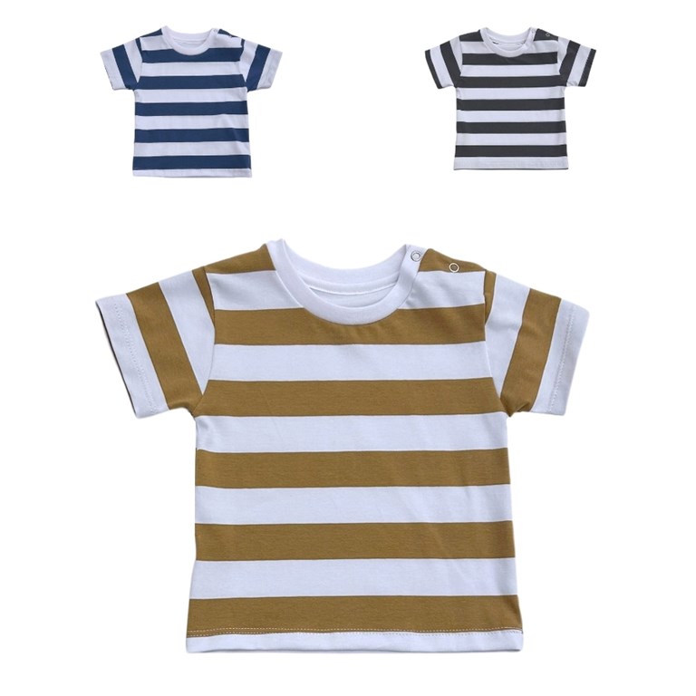 Remera rayada de bebe varon elastizada. pilim
